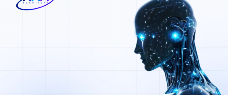 Custo de violação de dados e segurança com IA Robô com inteligência artificial representando a segurança de dados e o custo de violação de dados nas empresas